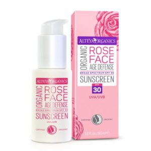 Organic Rose Face Sunscreen, SPF 30 (Alteya Organics)