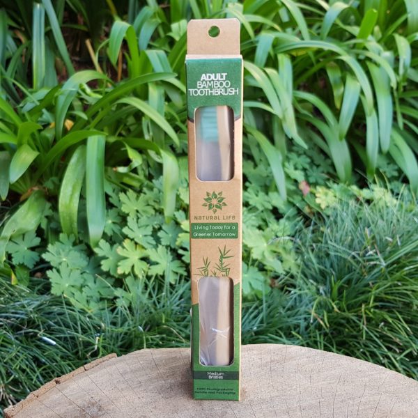 Adult Bamboo Toothbrush, Green (Natural Life)