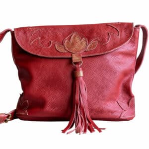 Genuine Leather Bag, Red, front